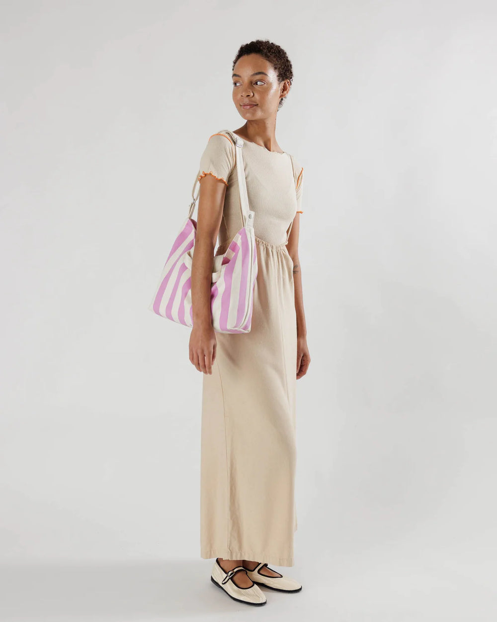Horizontal Zip Duck Bag – Pink Awning Stripe